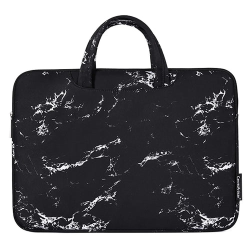 CANVASARTISAN H32-B01 Marble Pattern 13-inch Laptop Carrying Bag Marble Pattern Notebook Handbag - Black - 1