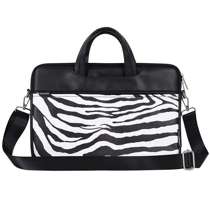 CANVASARTISAN G33-C24 15 inch PU Leather Laptop Hand Bag for Mi Game Zebra Pattern Zipper Pocket Notebook Computer Pouch Soft Lining Sleeve Case - 2