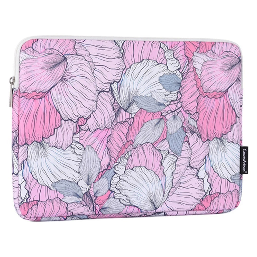 CANVASARTISAN G56-T0111 11-inch Laptop Tablet PU Leather Sleeve Notebook Zipper Bag with Small Bag - 4