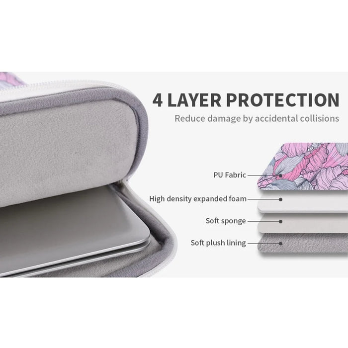 CANVASARTISAN G56-T0111 12-inch Laptop Protective Case Shockproof Notebook Sleeve with Small Storage Bag - 6