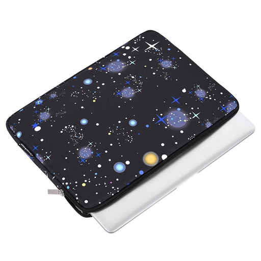 CANVASARTISAN H16-T0121 Starry Sky Pattern 13-inch Laptop Sleeve PU Leather Zipper Notebook Carrying Case with Small Bag - 2