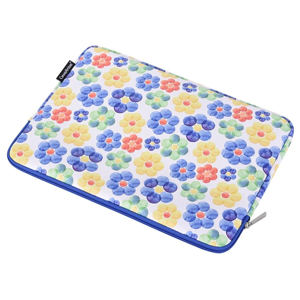 CANVASARTISAN G51-T0121 Big Flower Watercolor Painting 11-inch Laptop PU Protective Sleeve Zipper Bag + Small Bag Set - 5