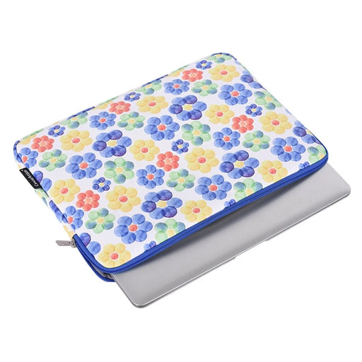 CANVASARTISAN G51-T0121 2 in 1 Laptop Bag Set 12 Inch Big Flower Watercolor Painting Protective Case with Power Cable Storage Small Bag - 2