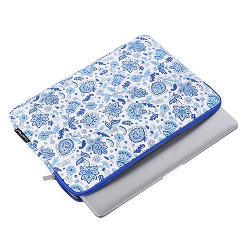 CANVASARTISAN G54-01 Portable Shockproof Carry Case for 13-inch Laptops Anti-scratch Storage Bag PU Leather Flower Pattern Printed Sleeve Bag - 2