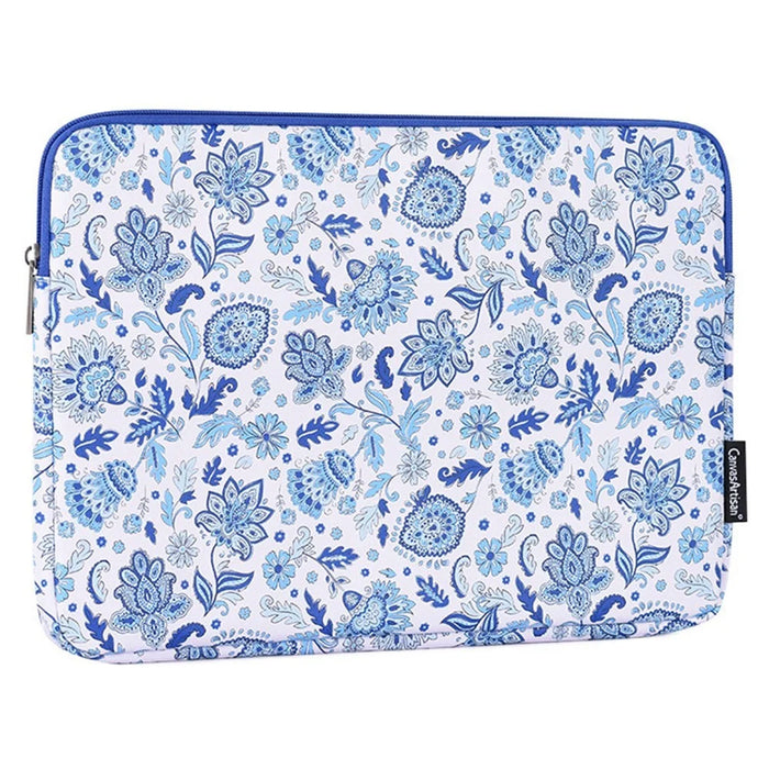CANVASARTISAN G54-01 Flower Pattern Printed Anti-drop Sleeve Bag for 11-inch Laptops Portable PU Leather Carry Case Shockproof Storage Bag - 4