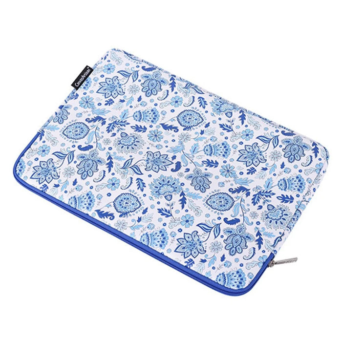 CANVASARTISAN G54-01 Flower Pattern Printed Anti-drop Sleeve Bag for 11-inch Laptops Portable PU Leather Carry Case Shockproof Storage Bag - 5