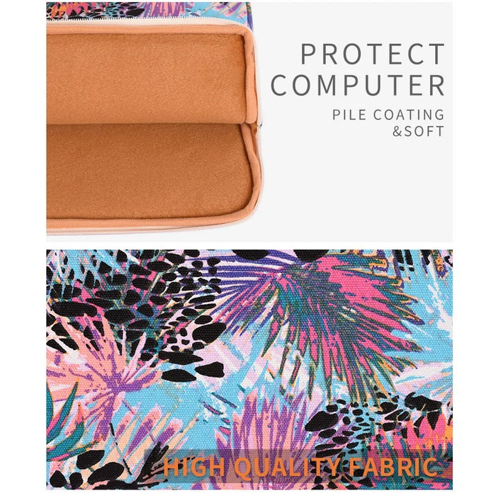 CANVASARTISAN T50 Leaves Pattern Printed Shockproof Sleeve Bag for 11-inch Laptops Portable Carry Case Slim Canvas Bag - 7