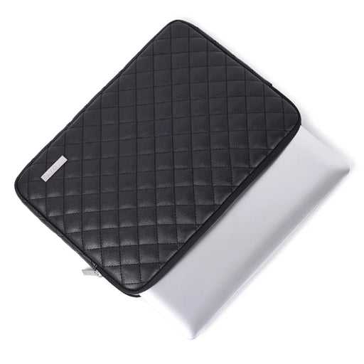 CANVASARTISAN L19-T0421 Anti-Scratch Sleeve Bag for 12 inch Laptops Litchi Texture Rhombus Pattern Carry Case Notebook Portable Slim Case with Small Bag - Black - 2