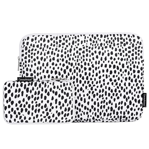 CANVASARTISAN H36-T0121 for 14-inch Notebook Cow Grain Patterned Laptop Zippered Protective Bag Polyester Case with Small Bag Set - 1