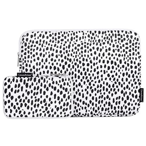 CANVASARTISAN H36-T0121 for 15-inch Notebook Cow Grain Patterned Laptop Zippered Protective Bag Polyester Case with Small Bag Set - 1