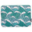 CANVASARTISAN H3-04 12-inch Zipper Notebook Bag, Green Wave Pattern Soft Lining Laptop Storage Pouch - 1