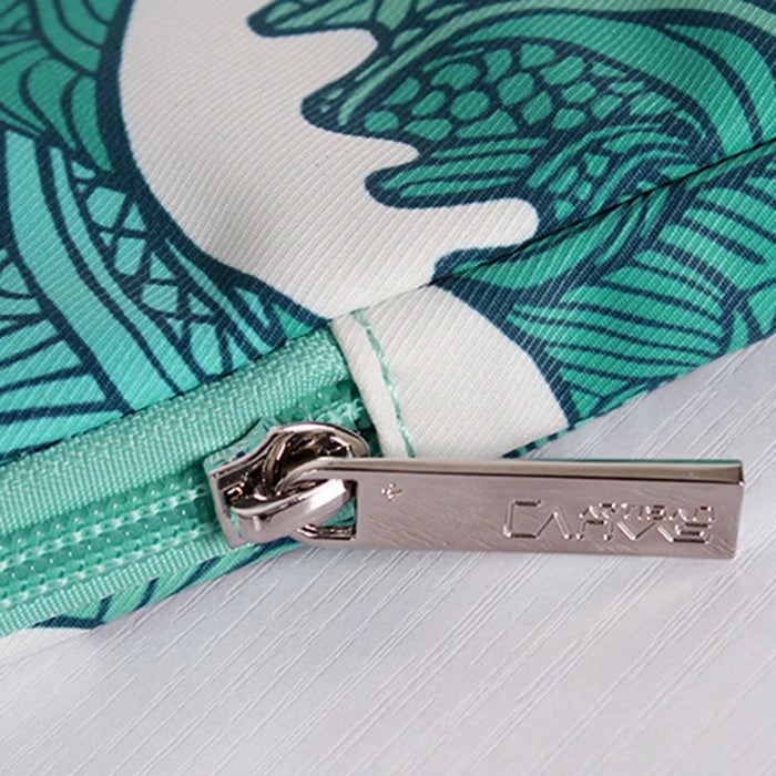 CANVASARTISAN H3-04 12-inch Zipper Notebook Bag, Green Wave Pattern Soft Lining Laptop Storage Pouch - 7