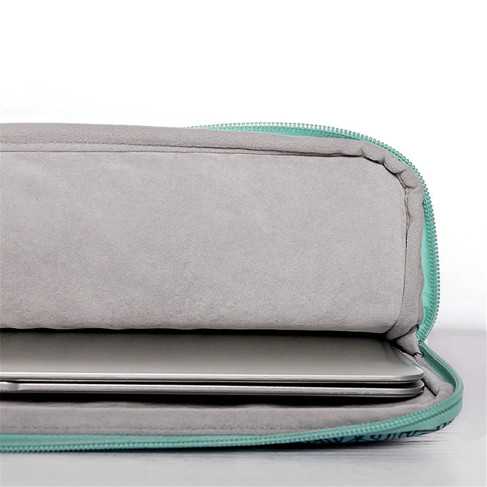 CANVASARTISAN H3-04 for 15-inch Notebook Computer Green Wave Pattern Laptop Sleeve Cover Protective Case - 6