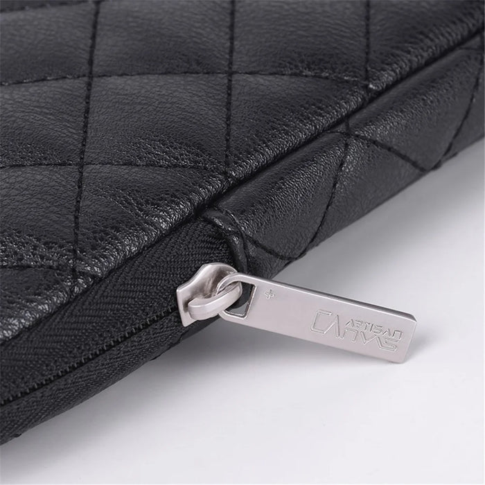 CANVASARTISAN L19-04 Rhombus Texture Laptop Sleeve Portable PU Protective Bag for 11-inch Notebook - Black - 5