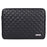 CANVASARTISAN L19-04 12-inch Rhombus Texture Notebook Zipper Bag Waterproof PU Laptop Sleeve - Black - 1
