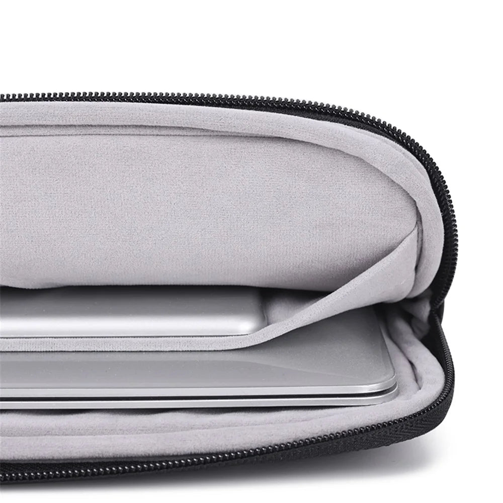 CANVASARTISAN L19-04 for 13-inch Notebook Sleeve Rhombus Texture Laptop Bag Shockproof Zipper Case - Black - 5