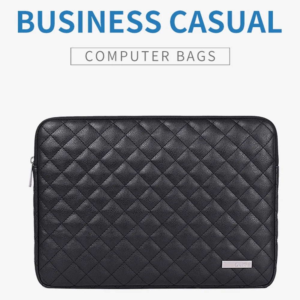 CANVASARTISAN L19-04 Rhombus Texture 15-inch Notebook Laptop Sleeve Cover PU Protective Case - Black - 2