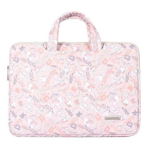 CANVASARTISAN G4-B01 for 11-inch Notebook Flowers/Leaves Patterned PU Leather Laptop Protective Bag Slim Briefcase Handle Bag - 1