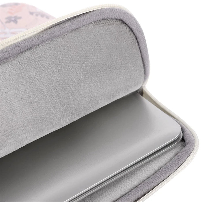 CANVASARTISAN G4-B01 for 13-inch Notebook Flowers/Leaves Patterned PU Leather Laptop Protective Carrying Case Handle Briefcase Bag - 5