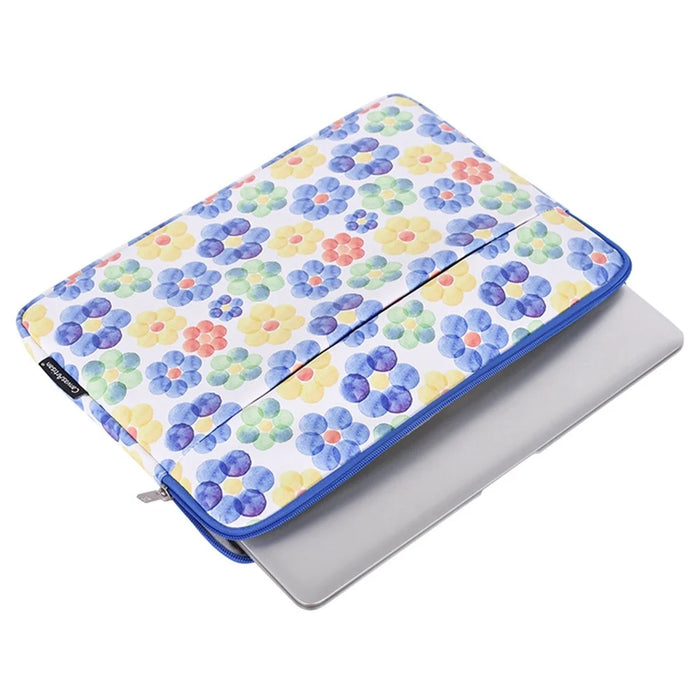 CANVASARTISAN G51-11 15-inch Fashion Flower Printing Laptop Sleeve Bag Portable PU Leather Notebook Zipper Carrying Pouch - 2