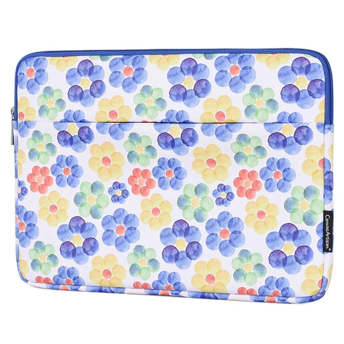 CANVASARTISAN G51-11 15-inch Fashion Flower Printing Laptop Sleeve Bag Portable PU Leather Notebook Zipper Carrying Pouch - 3