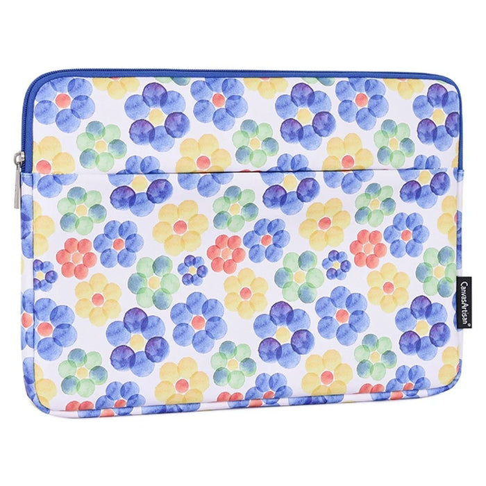 CANVASARTISAN G51-11 15-inch Fashion Flower Printing Laptop Sleeve Bag Portable PU Leather Notebook Zipper Carrying Pouch - 4