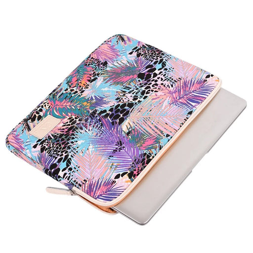 CANVASARTISAN T50 Leaves Pattern Printed Portable Sleeve Bag for 15-inch Laptops Shockproof Slim Carry Case Anti-drop Canvas Bag - 2