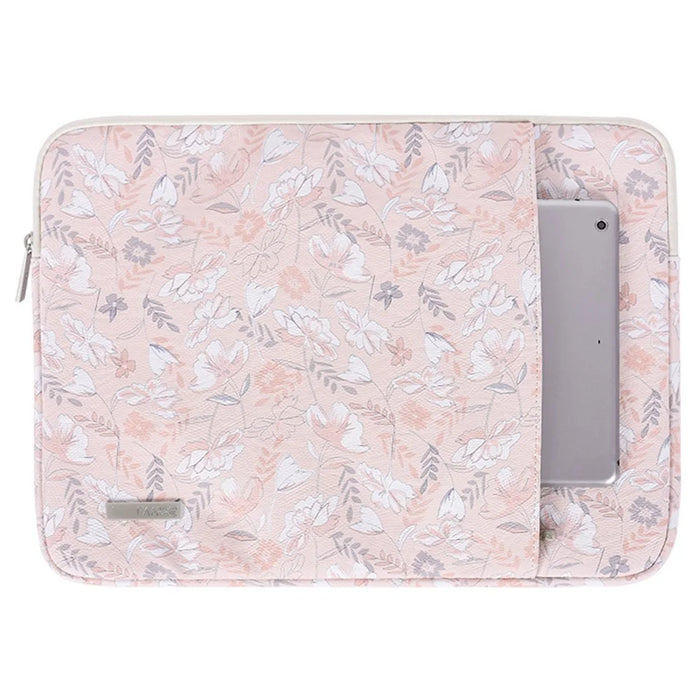 CANVASARTISAN G4-19 Flower Printed Portable Carry Case for 11-inch Laptops PU Leather Storage Bag Shockproof Sleeve Bag with Outer Vertical Pouch - 1