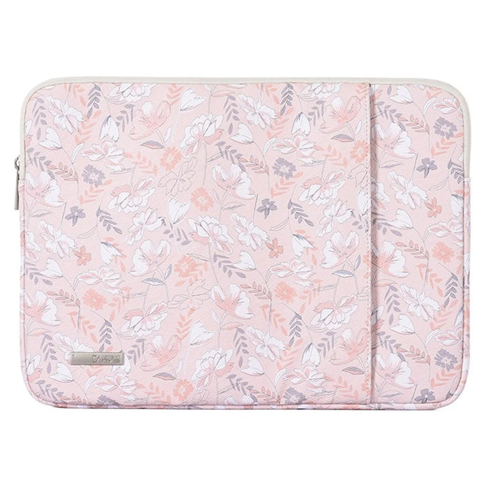 CANVASARTISAN G4-19 Flower Printed Portable Carry Case for 11-inch Laptops PU Leather Storage Bag Shockproof Sleeve Bag with Outer Vertical Pouch - 2