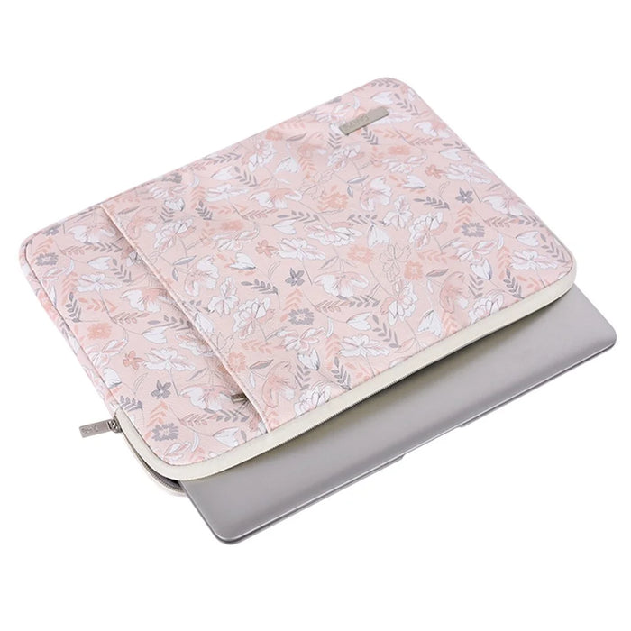 CANVASARTISAN G4-19 Flower Printed Portable Carry Case for 11-inch Laptops PU Leather Storage Bag Shockproof Sleeve Bag with Outer Vertical Pouch - 3