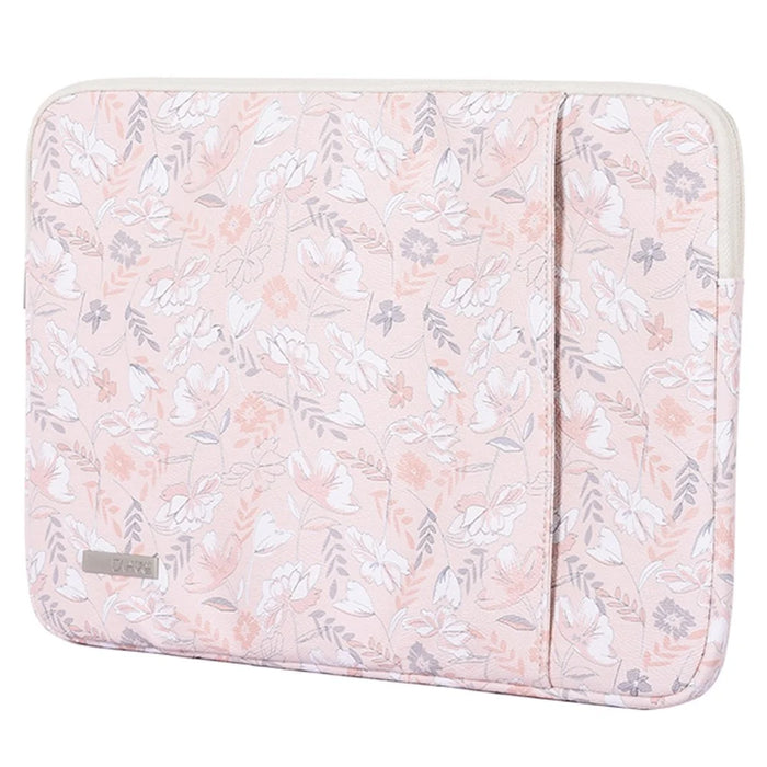 CANVASARTISAN G4-19 Flower Printed Portable Carry Case for 11-inch Laptops PU Leather Storage Bag Shockproof Sleeve Bag with Outer Vertical Pouch - 4