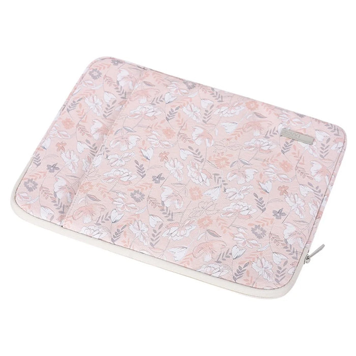 CANVASARTISAN G4-19 Flower Printed Portable Carry Case for 11-inch Laptops PU Leather Storage Bag Shockproof Sleeve Bag with Outer Vertical Pouch - 5