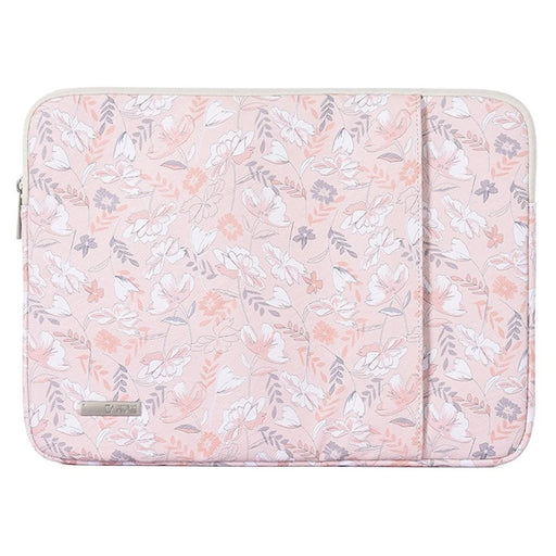 CANVASARTISAN G4-19 Flower Printed PU Leather Storage Bag for 12-inch Laptops Portable Carry Case with Outer Vertical Pouch Shockproof Sleeve Bag - 2