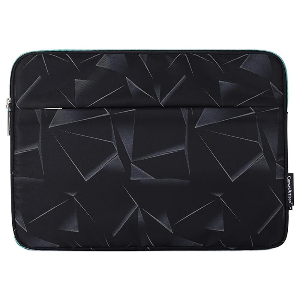 CANVASARTISAN H6-11 Portable Sleeve Bag with Outer Pouch for 15-inch Laptops Triangle Geometric Pattern Printed Carry Case Notebooks Bag - 2