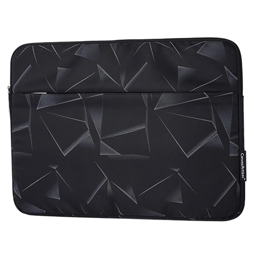 CANVASARTISAN H6-11 Portable Sleeve Bag with Outer Pouch for 15-inch Laptops Triangle Geometric Pattern Printed Carry Case Notebooks Bag - 3