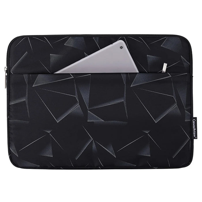 CANVASARTISAN H6-11 Shockproof Sleeve Bag with Outer Pouch for 13-inch Laptops Portable Carry Case Triangle Geometric Printed Storage Bag - 1