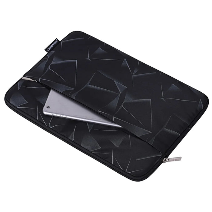 CANVASARTISAN H6-11 Shockproof Sleeve Bag with Outer Pouch for 13-inch Laptops Portable Carry Case Triangle Geometric Printed Storage Bag - 5