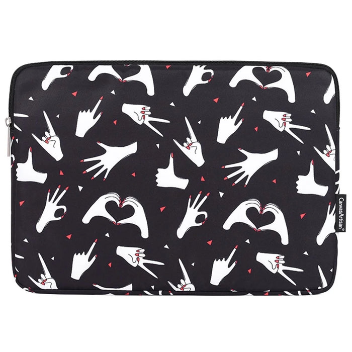 CANVASARTISAN H21-01 Fingers Pattern Printed Protective Sleeve Bag for 11-inch Laptops Portable Carry Case Slim Canvas Bag - 1
