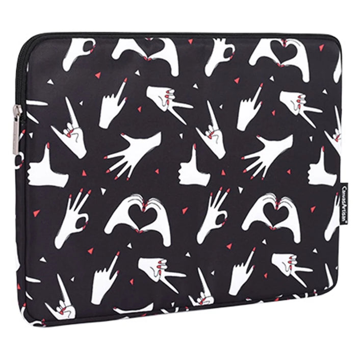 CANVASARTISAN H21-01 Fingers Pattern Printed Protective Sleeve Bag for 11-inch Laptops Portable Carry Case Slim Canvas Bag - 3