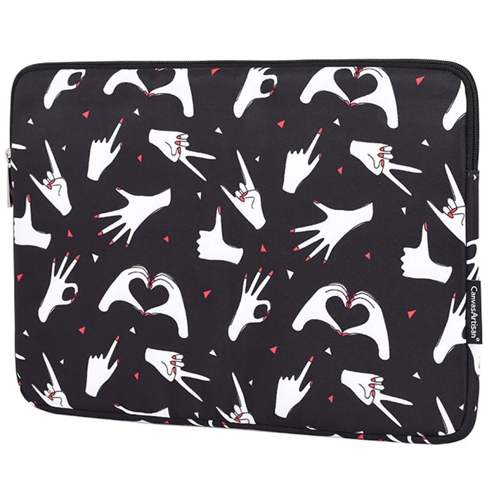 CANVASARTISAN H21-01 Fingers Pattern Printed Protective Sleeve Bag for 11-inch Laptops Portable Carry Case Slim Canvas Bag - 4