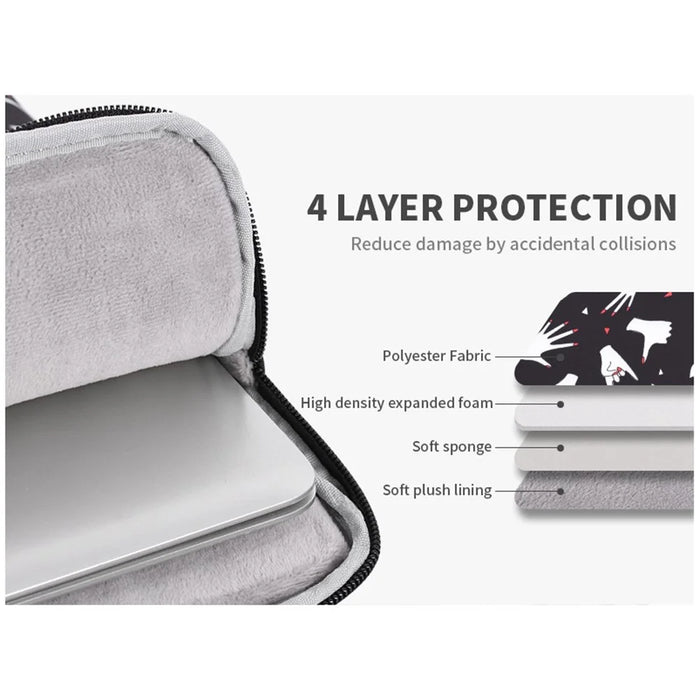 CANVASARTISAN H21-01 Fingers Pattern Printed Protective Sleeve Bag for 11-inch Laptops Portable Carry Case Slim Canvas Bag - 5