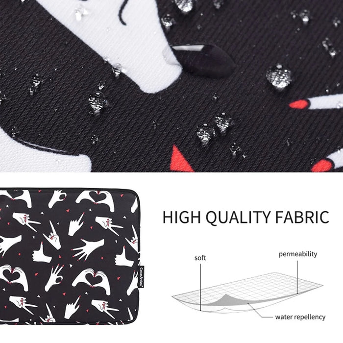 CANVASARTISAN H21-01 Fingers Pattern Printed Protective Sleeve Bag for 11-inch Laptops Portable Carry Case Slim Canvas Bag - 6