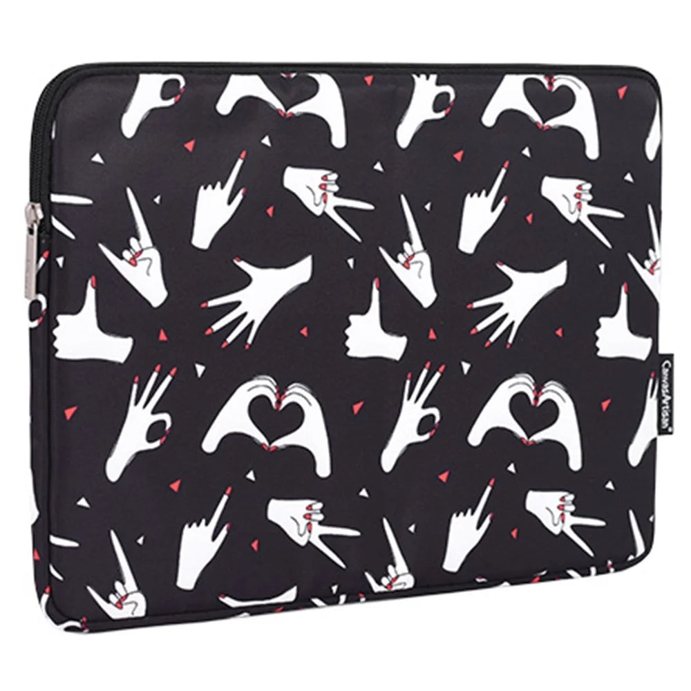 CANVASARTISAN H21-01 Stylish Fingers Pattern Printed Sleeve Bag for 14-inch Laptops Full Protection Portable Carry Case Notebooks Bag - 3