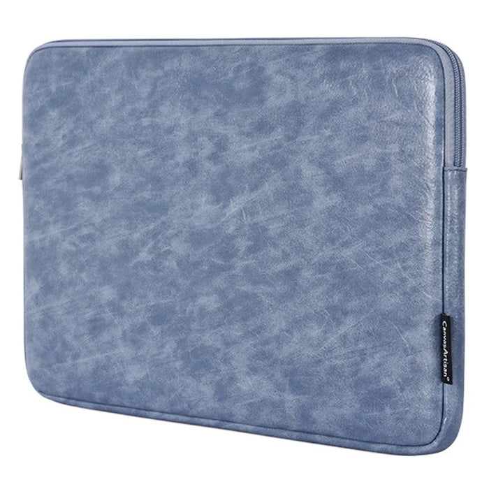 CANVASARTISAN L31-03 Shockproof Portable Carry Case for 14-inch Laptops Sleeve Bag PU Leather Storage Bag - Blue - 3