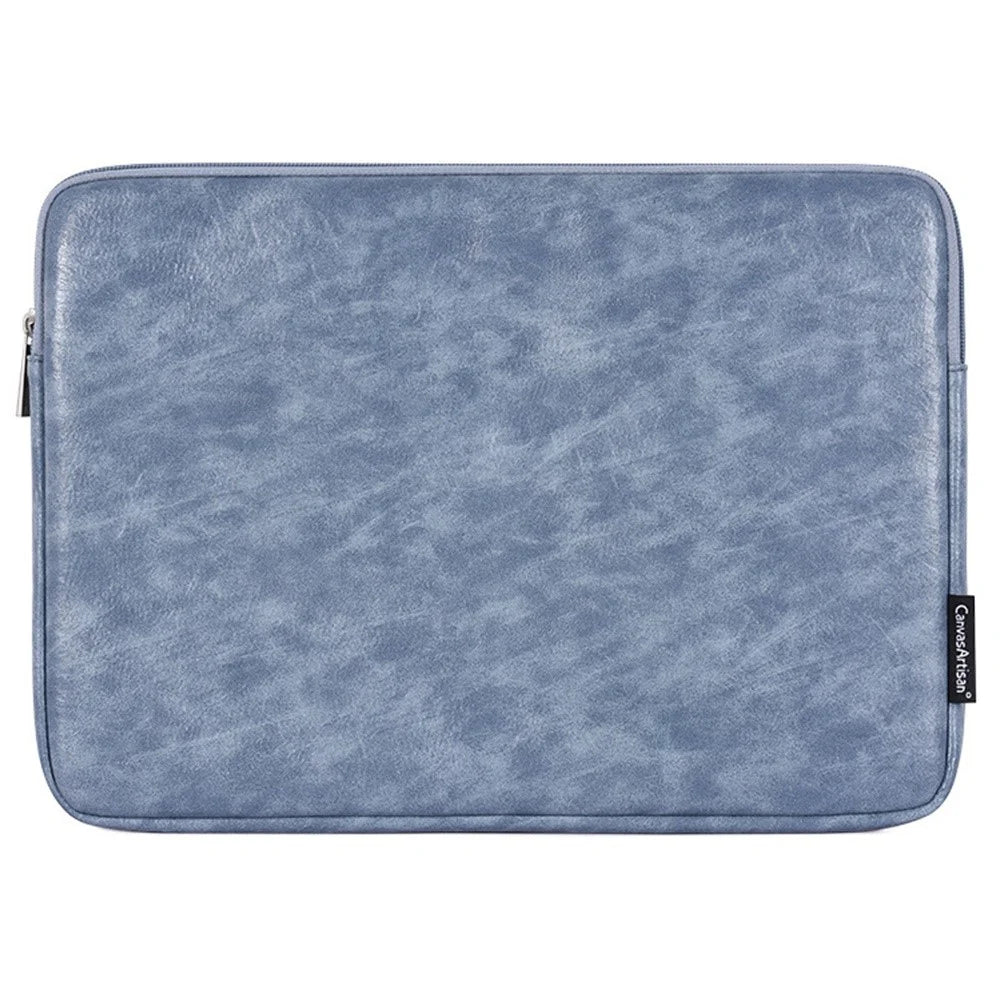 CANVASARTISAN L31-03 PU Leather Zipper Design Sleeve Bag for 12-inch Laptops Carry Case Portable Storage Bag - Blue - 1