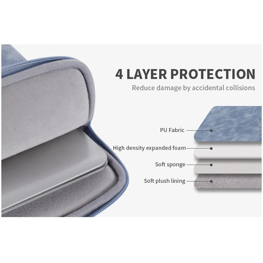 CANVASARTISAN L31-03 Light Slim PU Leather Carry Case for 13-inch Laptops Portable Sleeve Bag Notebooks Bag - Blue - 5