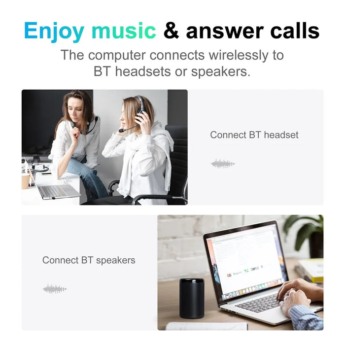 TX56 Bluetooth-compatible Adapter for PC Computer USB Transmitter Mini Wireless Ultra Small Bluetooth-compatible 5.0 Dongle for Phone Calling Transmit Audio - 3