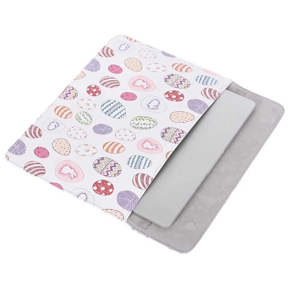 CANVASARTISAN E52-T0121 12-inch Fashionable Ellipse Pattern Envelope Style Magnetic Flap Laptop Sleeve + Small Bag - 4