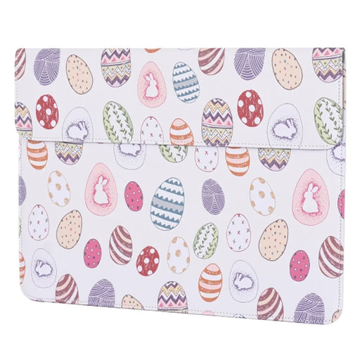 CANVASARTISAN E52-T0121 2Pcs/Set 15-inch Ellipse Pattern Magnetic Flap Envelope PU Laptop Sleeve + Small Bag - 2