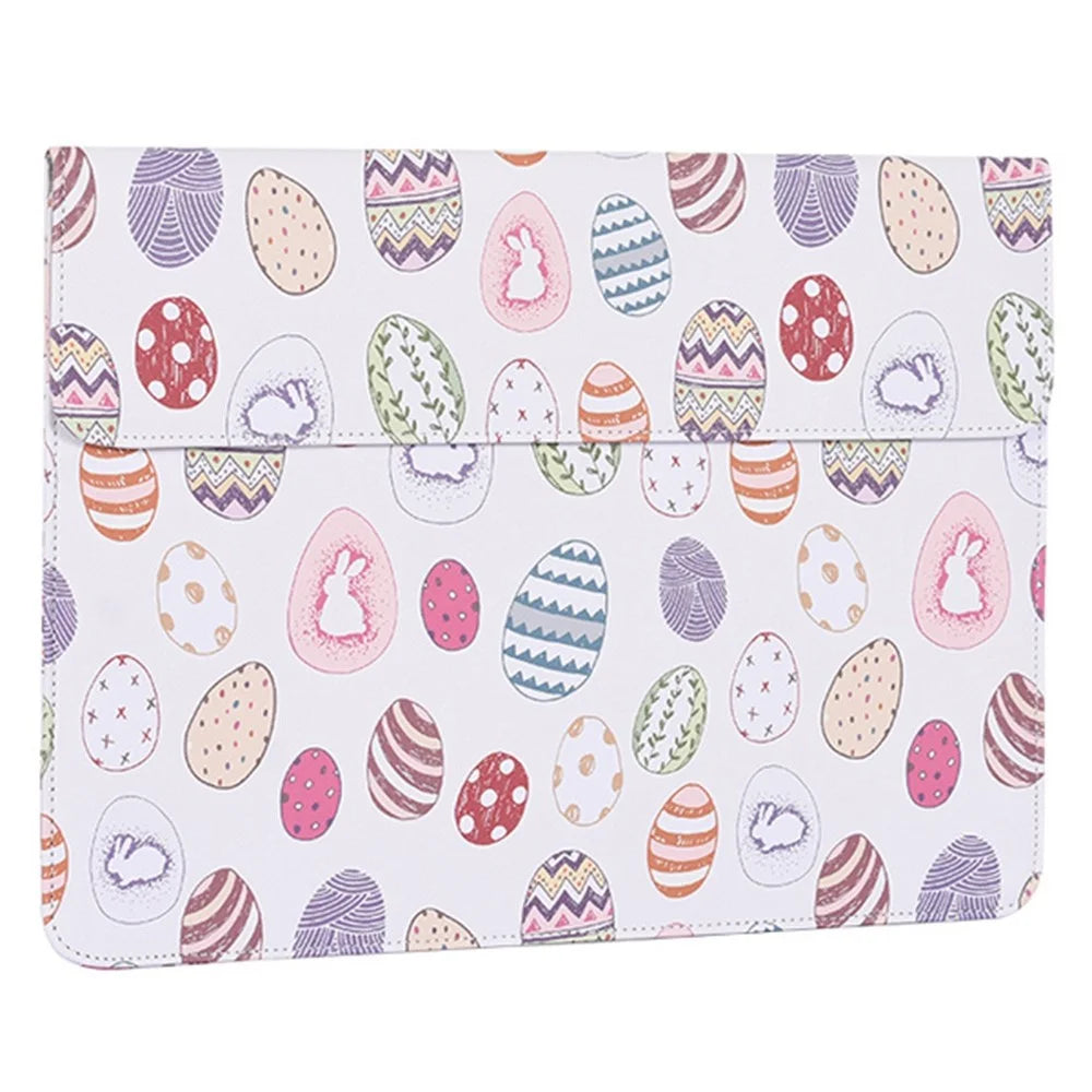 CANVASARTISAN E52-T0121 13-inch Stylish Ellipse Pattern Laptop Storage Sleeve Magnetic Snap Closure Envelope Protective Pouch with Extra Accessory Organizer - 3